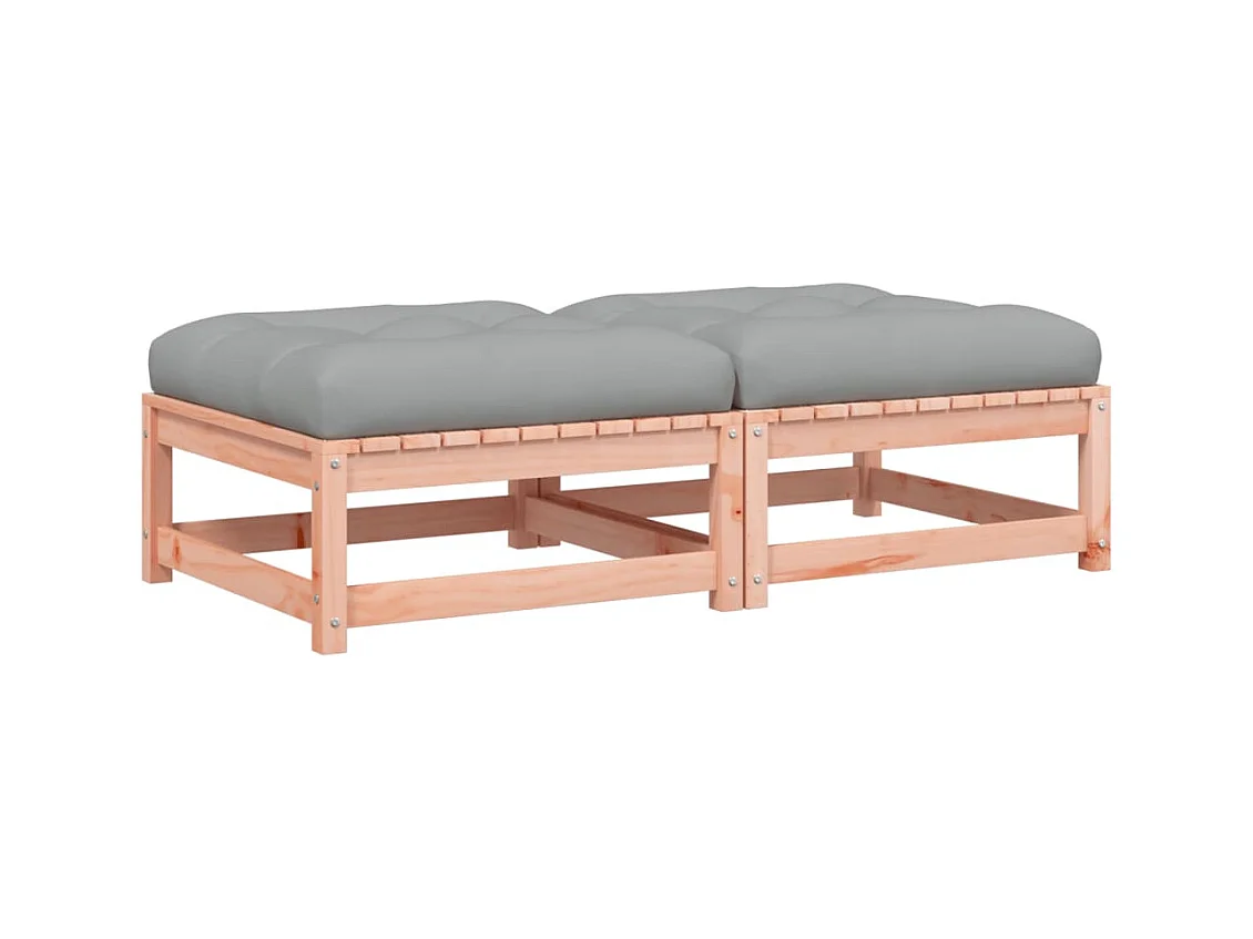 Garden Furniture -  Repose-pieds de jardin avec coussins 2 pcs bois massif douglas