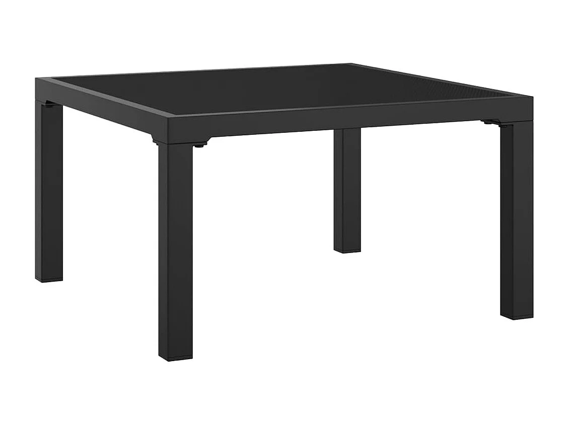 Torjun  Repose-pied de jardin avec coussin noir et gris résine tressée