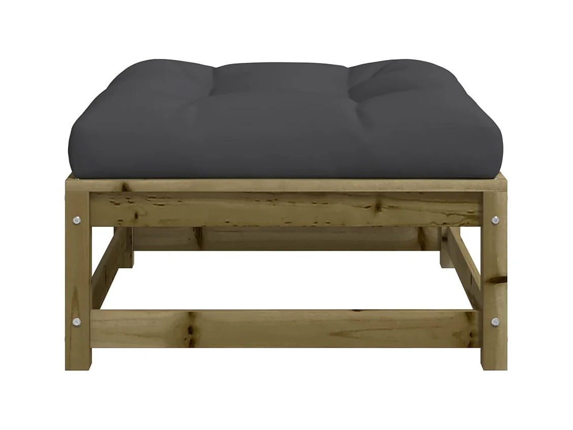 Garden Furniture -  Taburete de jardín con cojín madera de pino impregnada