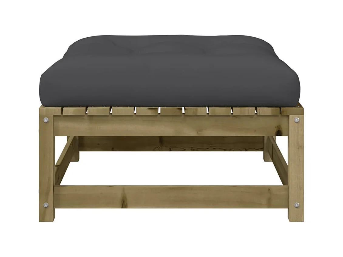 Garden Furniture -  Taburete de jardín con cojín madera de pino impregnada