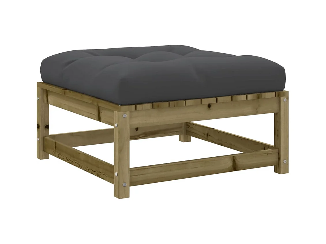 Garden Furniture -  Taburete de jardín con cojín madera de pino impregnada