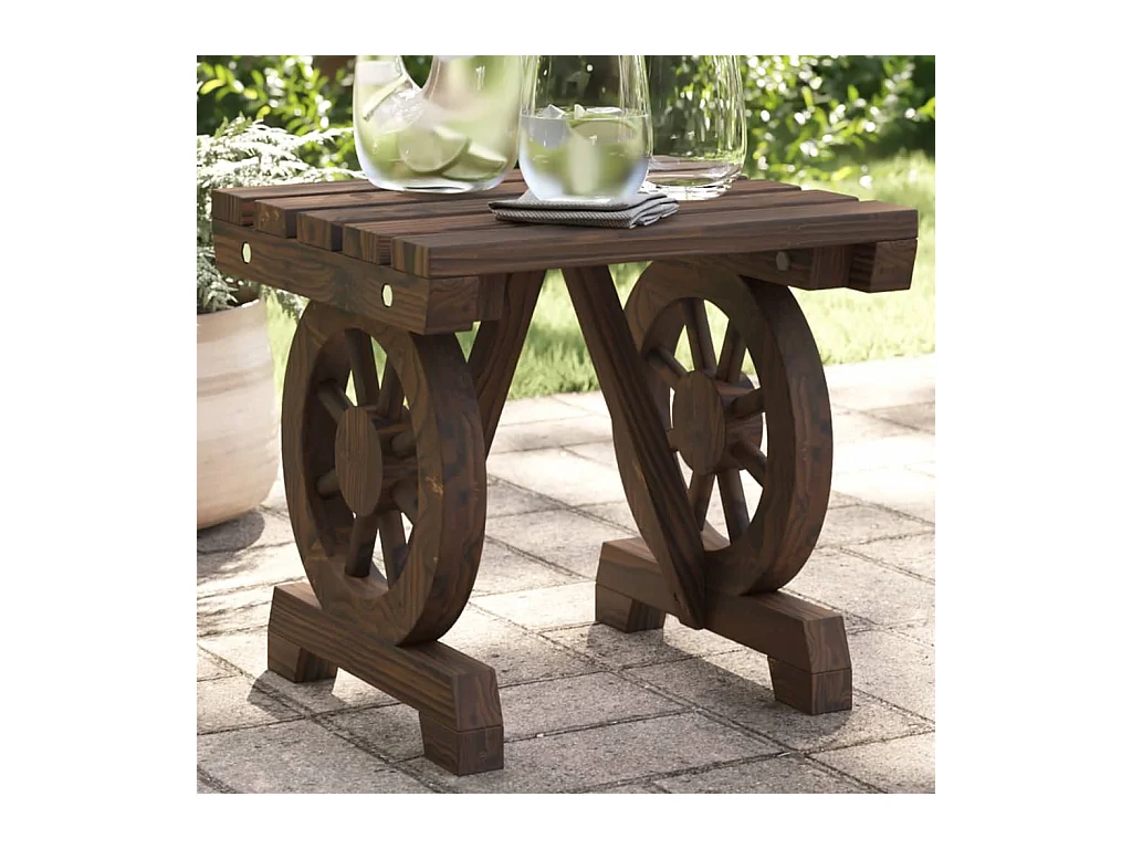 Bent  Reposapiés de jardín madera maciza de abeto 40x36,5x38,5 cm