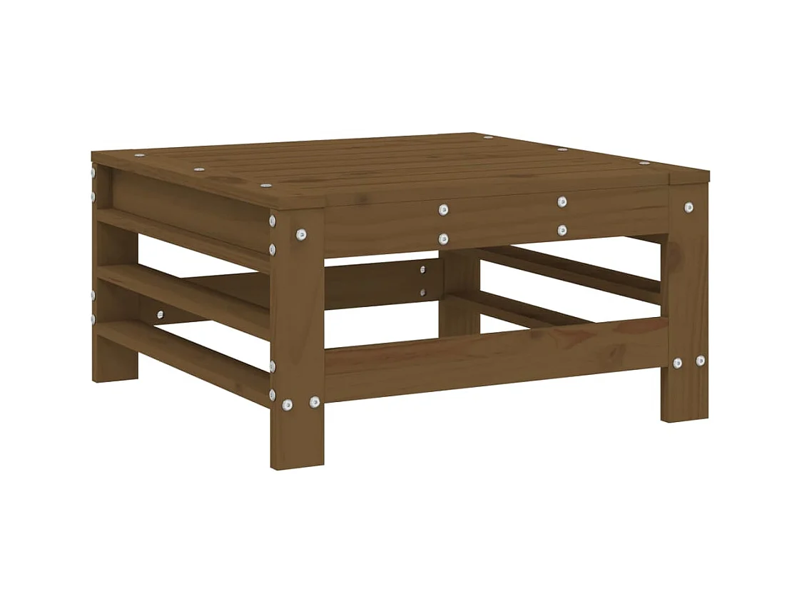 Penny  Repose-pied de jardin marron miel bois de pin massif