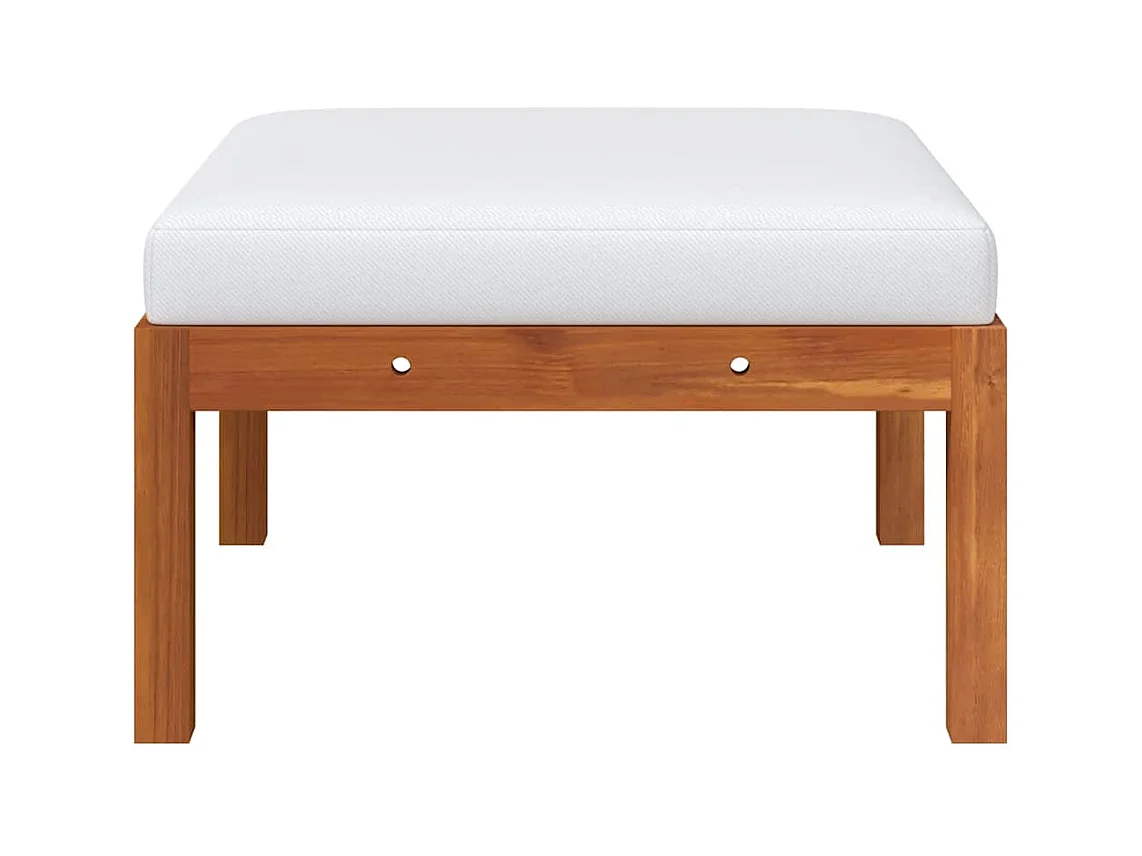 Cut Bank  Repose-pied de jardin avec coussin Bois d'acacia massif