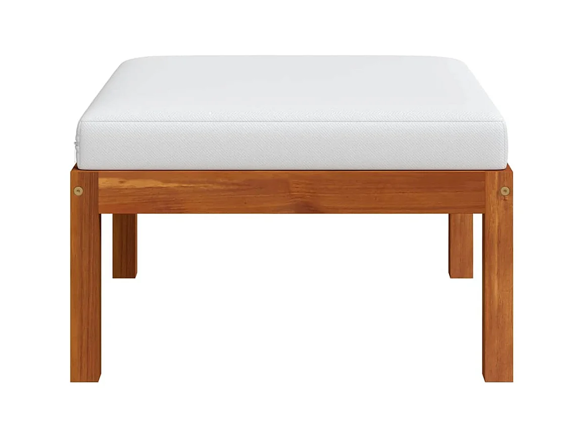 Cut Bank  Repose-pied de jardin avec coussin Bois d'acacia massif