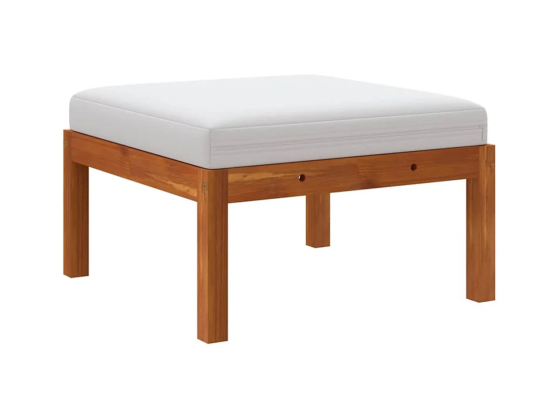 Cut Bank  Repose-pied de jardin avec coussin Bois d'acacia massif