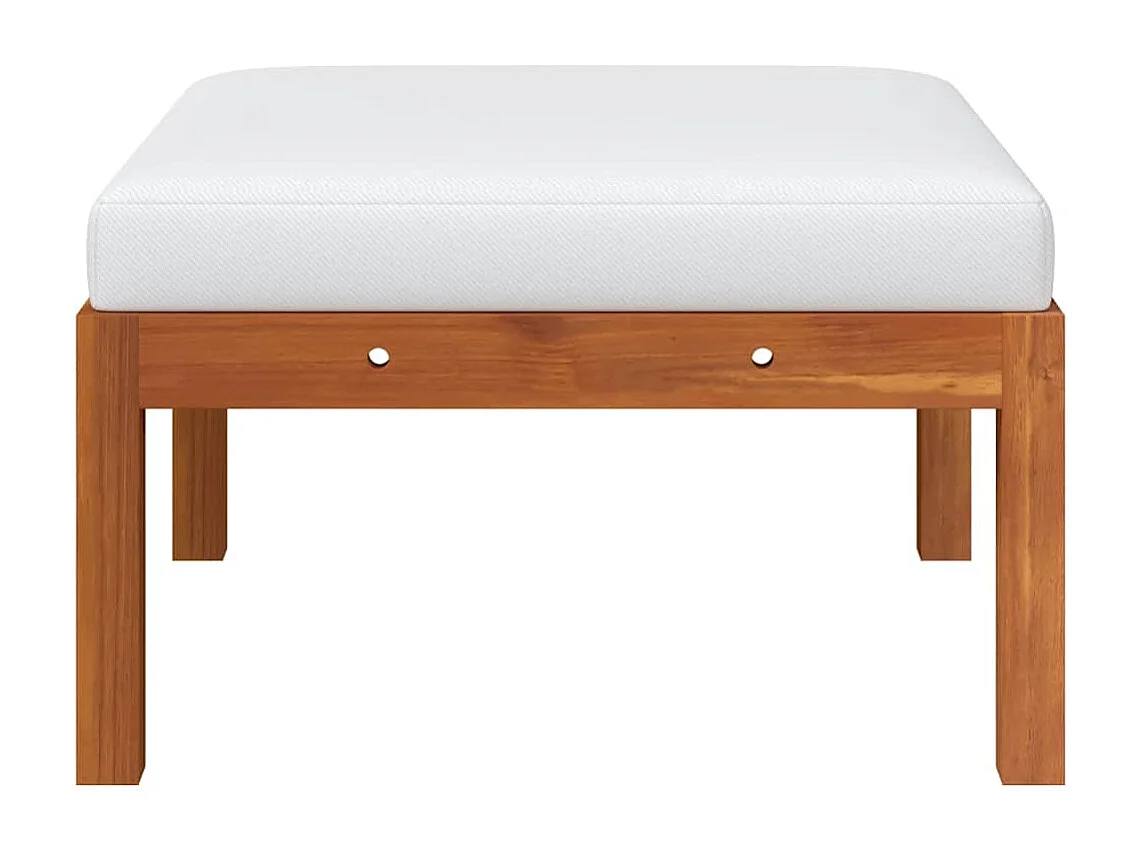 Cut Bank  Repose-pied de jardin avec coussin Bois d'acacia massif