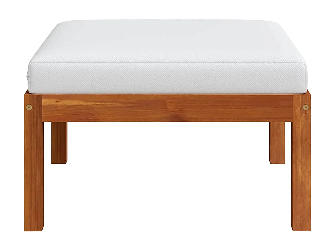 Cut Bank  Repose-pied de jardin avec coussin Bois d'acacia massif