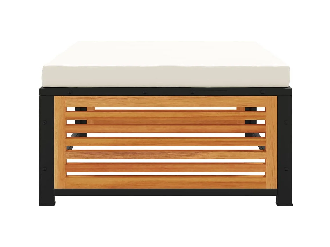 Carrigart  Tuinvoetenbank met kussen 68x68x30 cm massief acaciahout