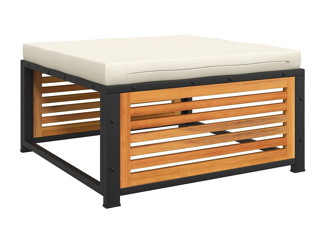 Carrigart  Tuinvoetenbank met kussen 68x68x30 cm massief acaciahout