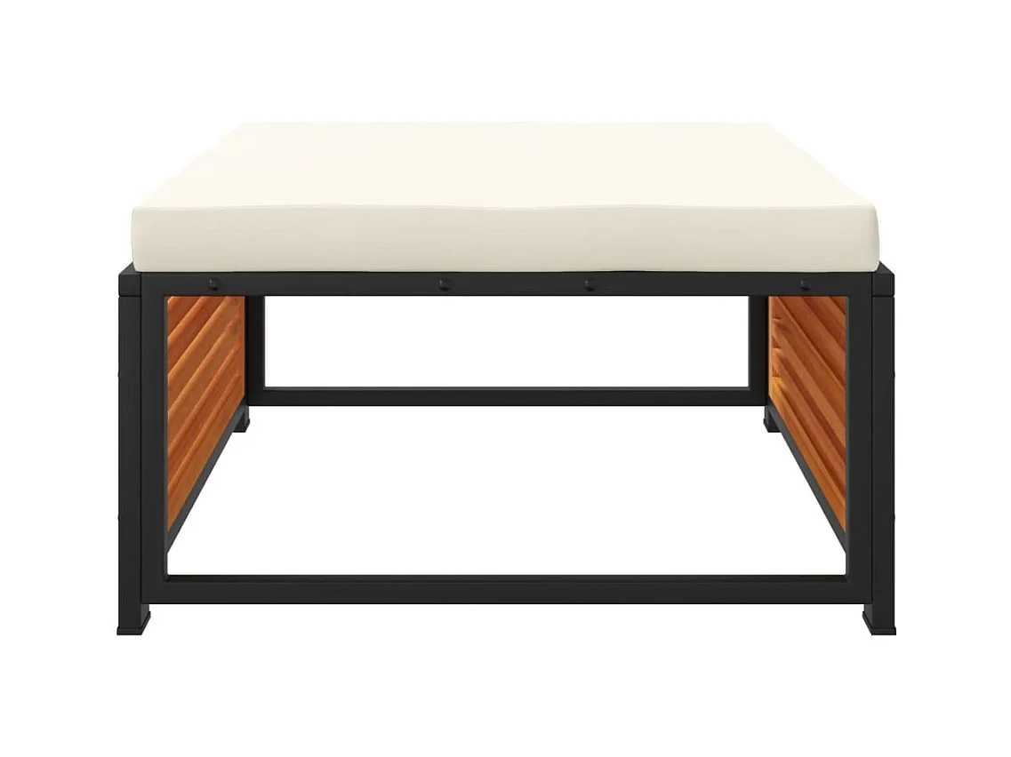 Carrigart  Tabouret de jardin avec coussin 68x68x30cm bois massif d'acacia