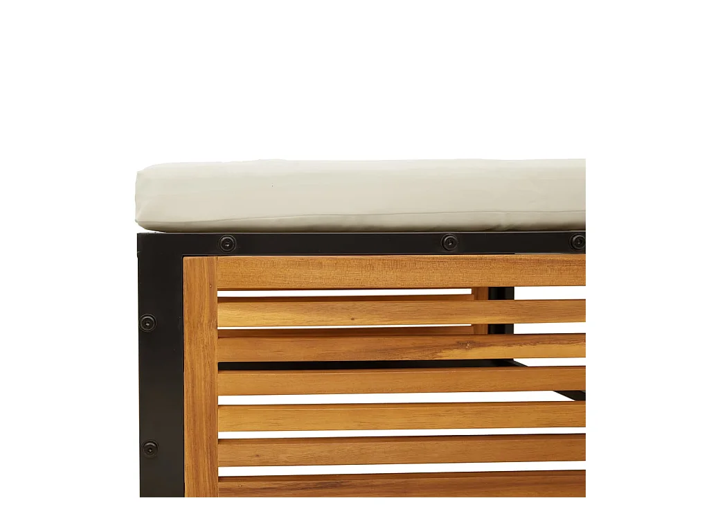 Carrigart  Tabouret de jardin avec coussin 68x68x30cm bois massif d'acacia