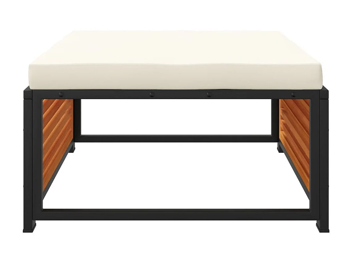 Carrigart  Tabouret de jardin avec coussin 68x68x30cm bois massif d'acacia