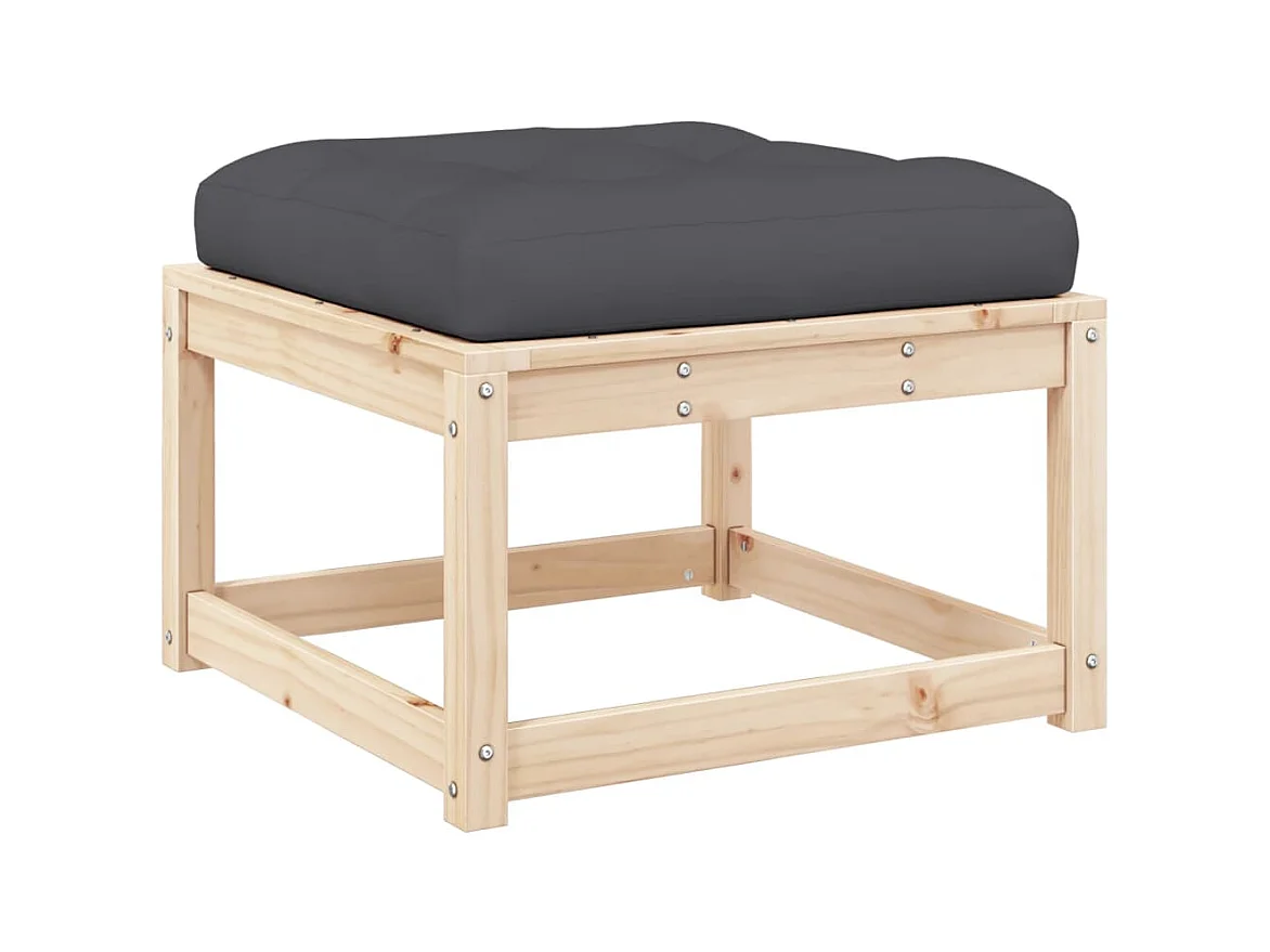 Coalgate  Taburete de jardín con cojín madera maciza de pino