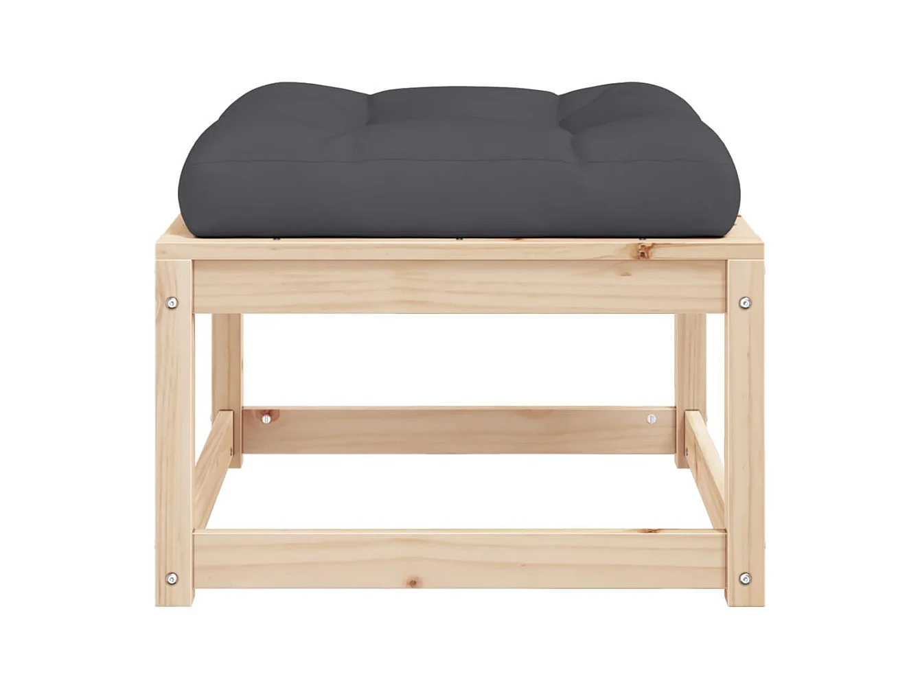 Coalgate  Repose-pied de jardin avec coussins bois de pin massif