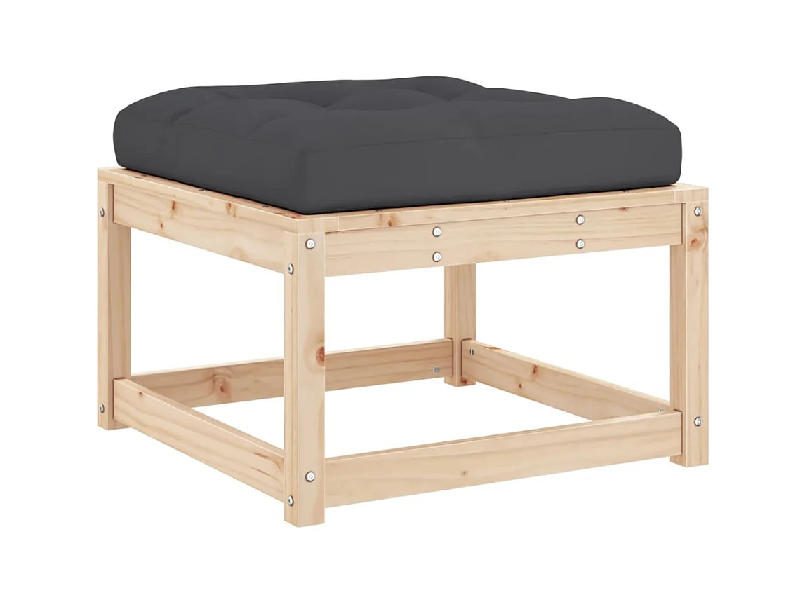 Coalgate  Repose-pied de jardin avec coussins bois de pin massif