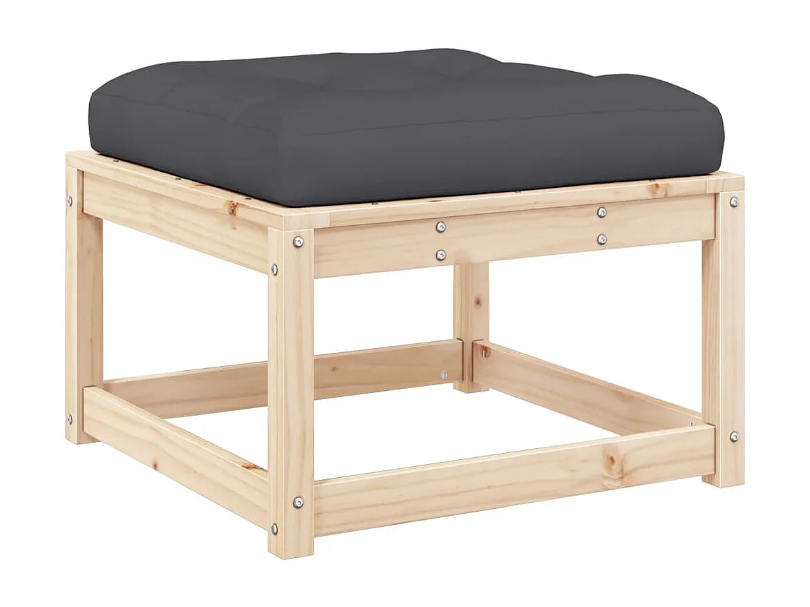 Coalgate  Repose-pied de jardin avec coussins bois de pin massif