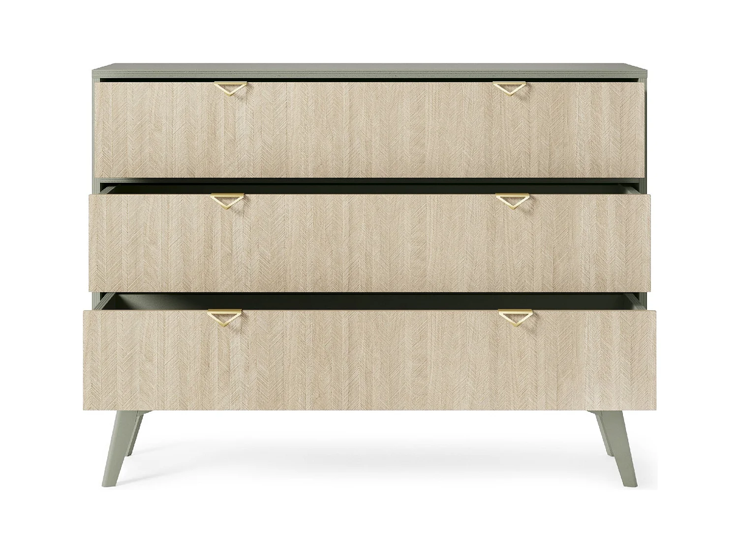 Commode à 3 tiroirs en bois lamellé 106x80 cm