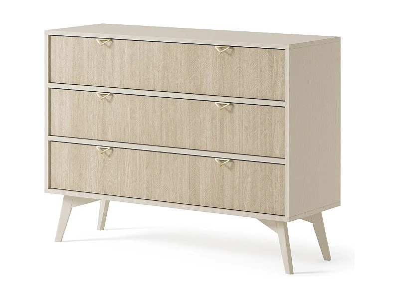 Cómoda con 3 cajones en madera laminada 106x80 cm