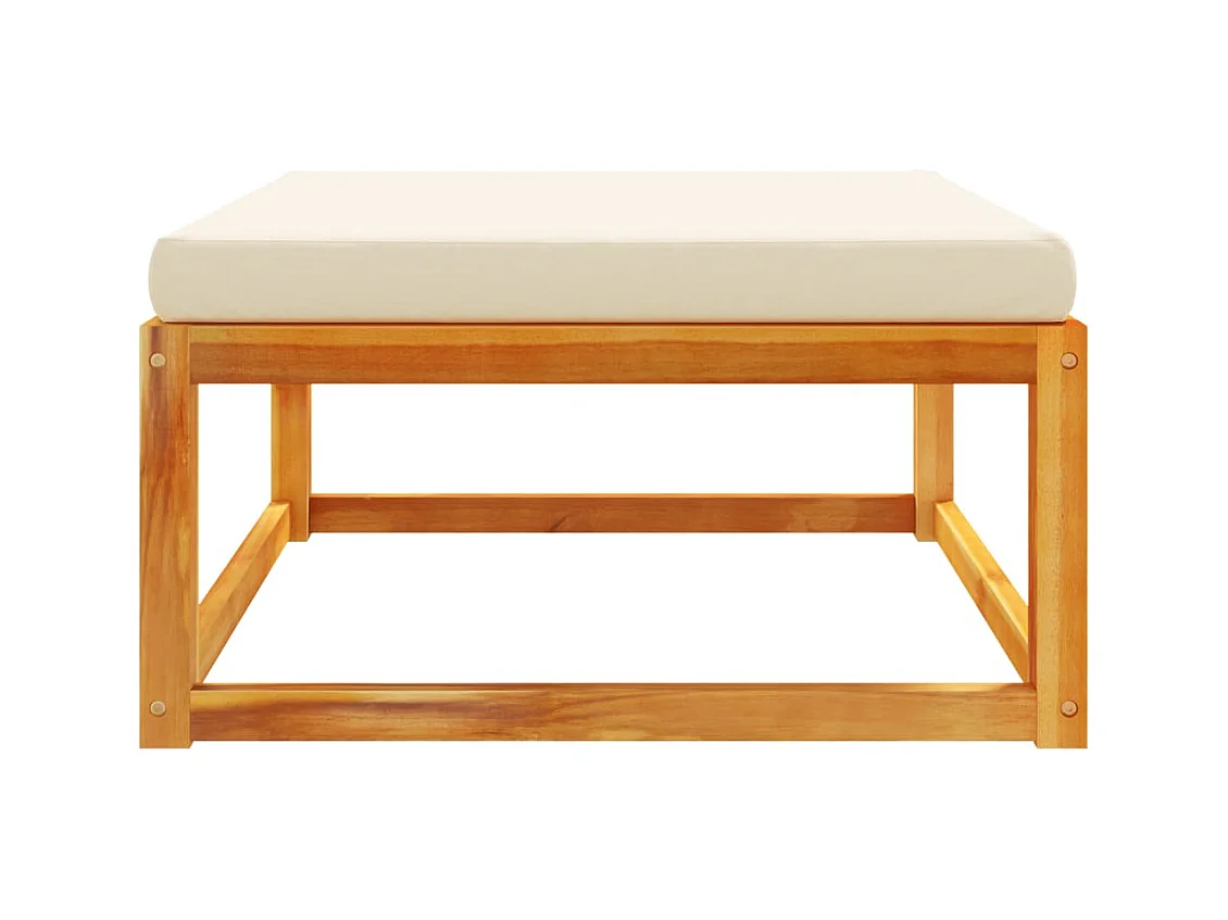 Hodsager  Tuinvoetenbank met kussen 65x65x29 massief acaciahout