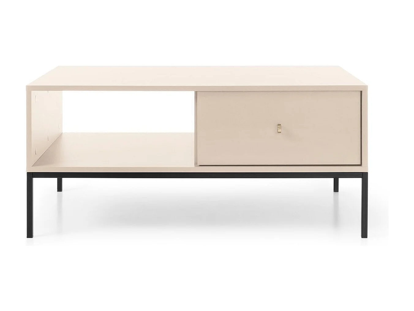 Tafel laag 1 rij met poten in metaal zwart 104x68 cm