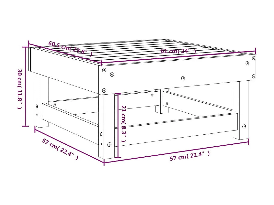 Prolenta Premium -  Repose-pied de jardin bois de pin imprégné