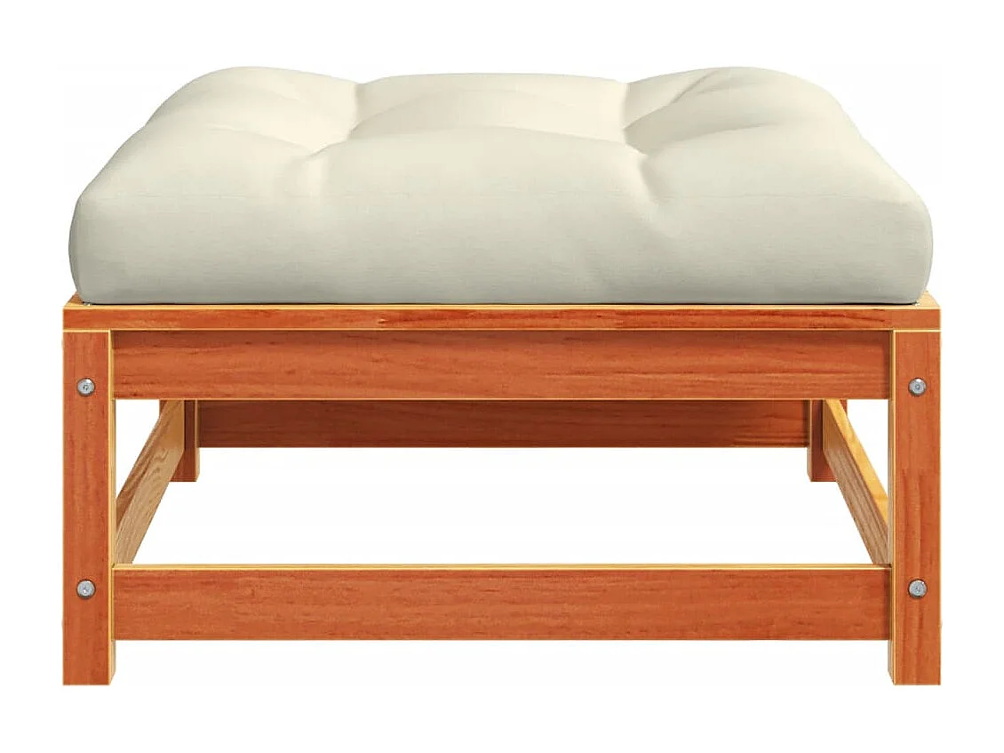 Garden Furniture -  Repose-pieds de jardin avec coussins 2 pcs bois massif pin