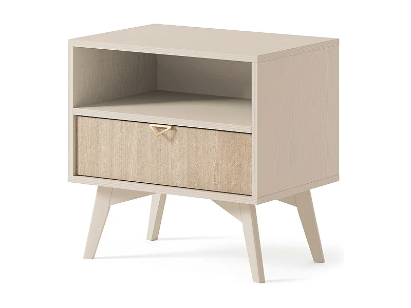 Chevet tafel 1 houten gelamelleerde lade 54x54 cm