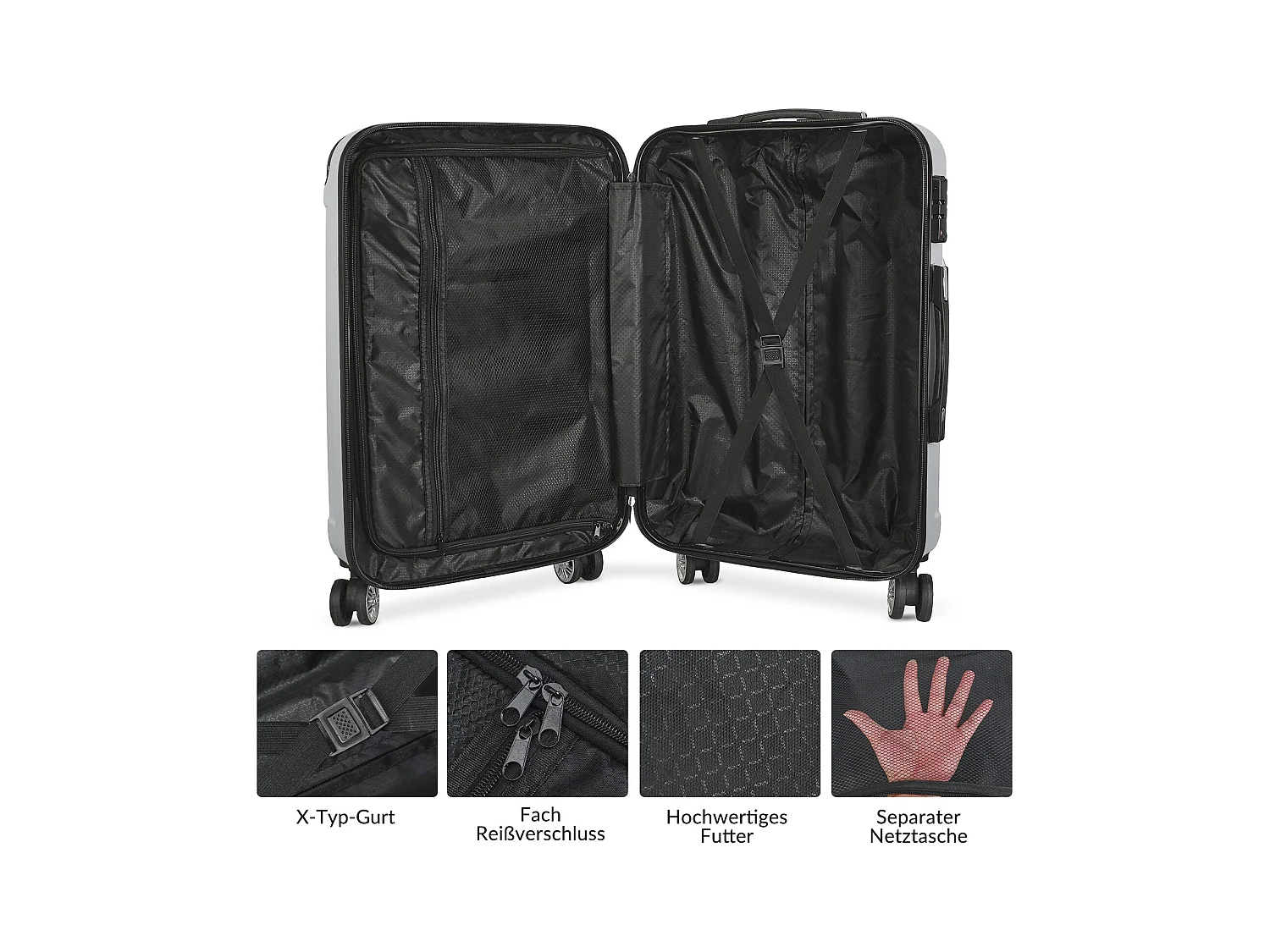 Ensemble de bagages empilables avec roues 360° et poignée rétractable – 3 tailles (M/L/XL) + balance numérique offerte