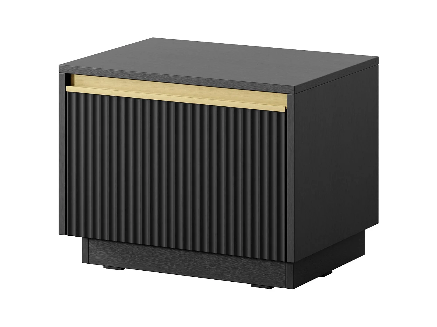 Comodino 1 cassetto in legno laminato nero 54x42 cm