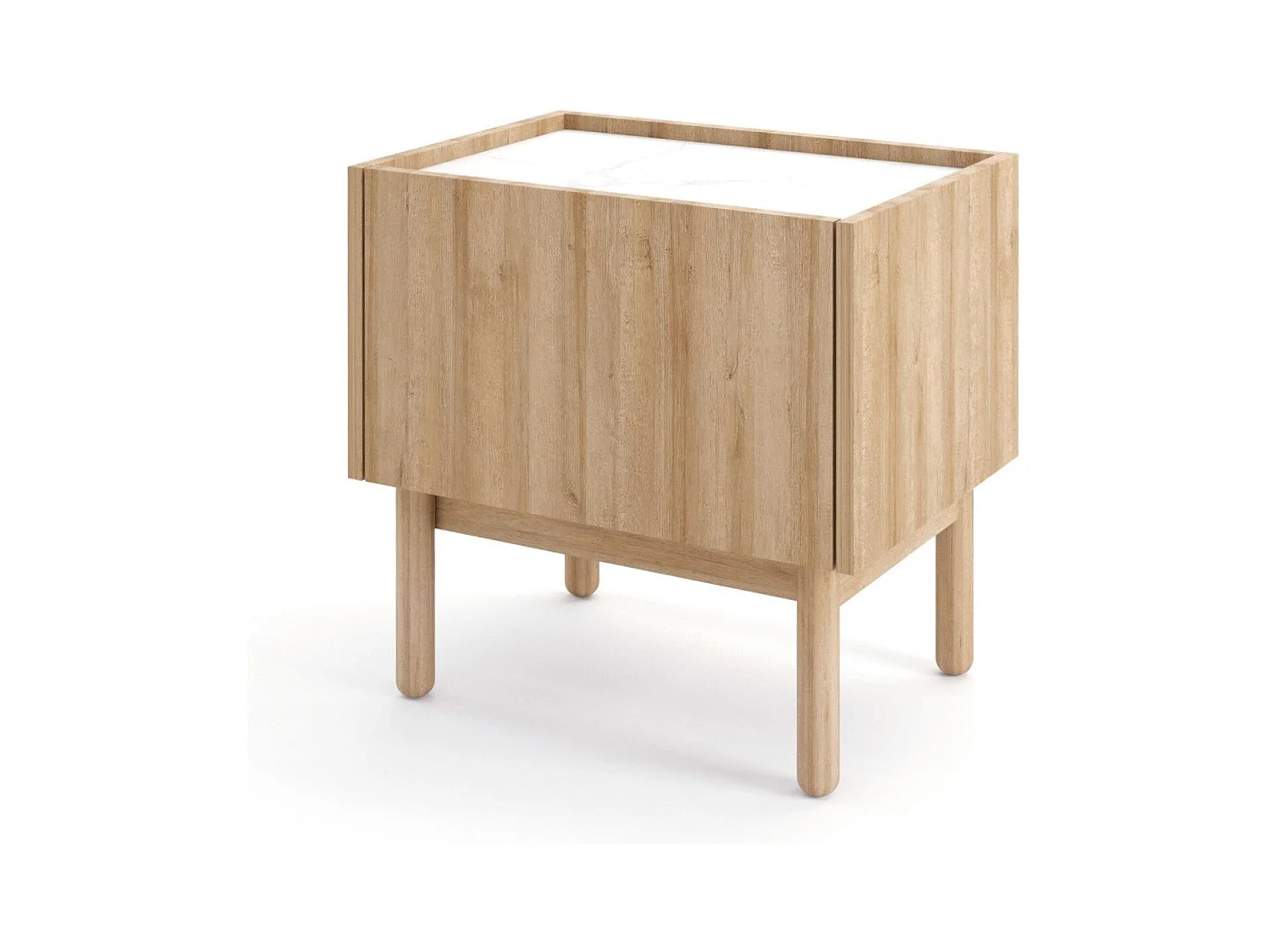 Mesa de cabeceira com 1 gaveta em laminado de carvalho 50x48 cm