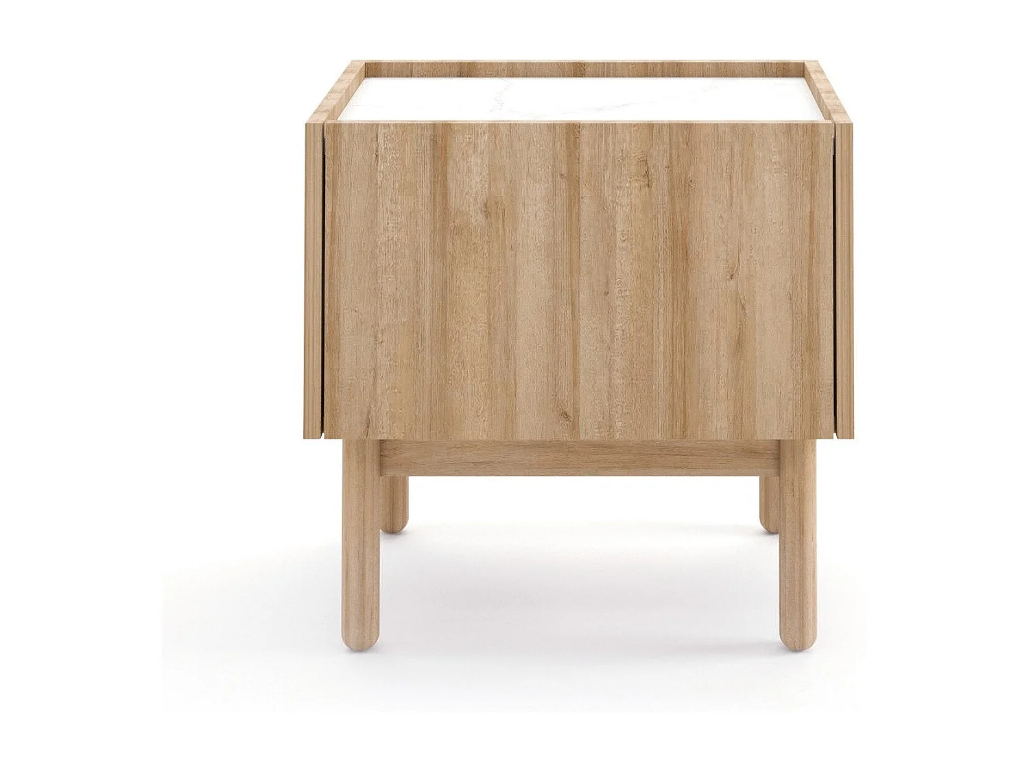 Mesa de cabeceira com 1 gaveta em laminado de carvalho 50x48 cm