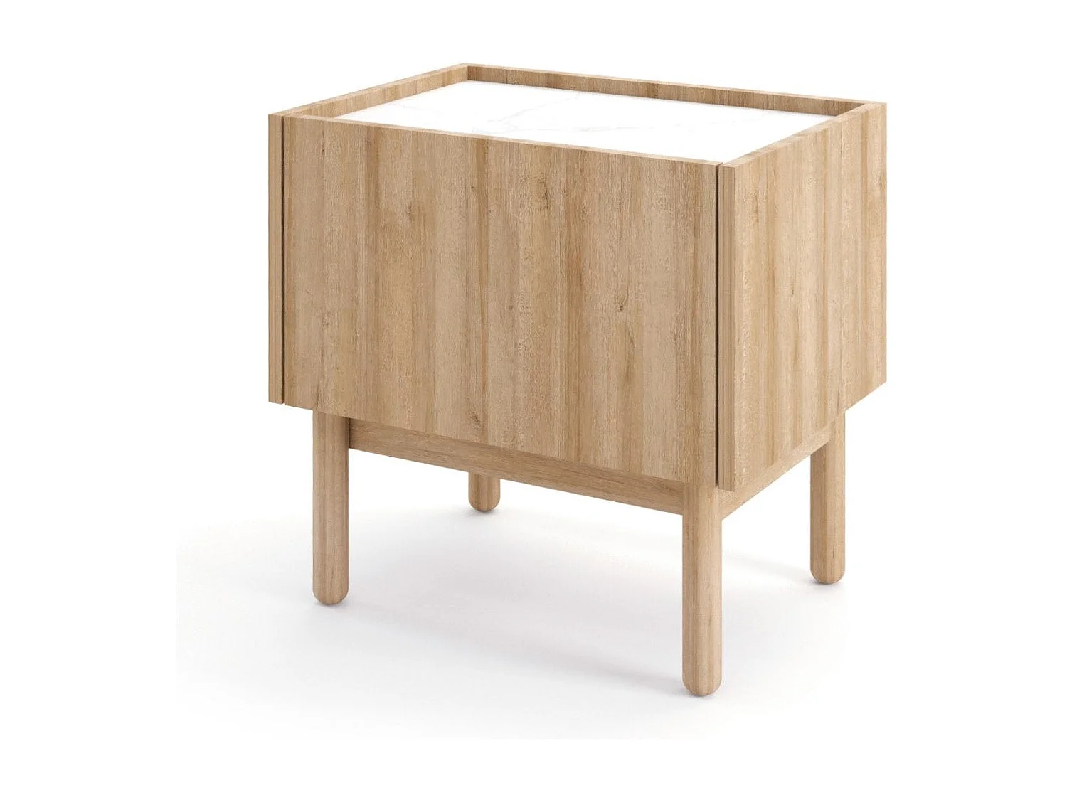 Table de chevet 1 tiroir en stratifié chêne 50x48 cm