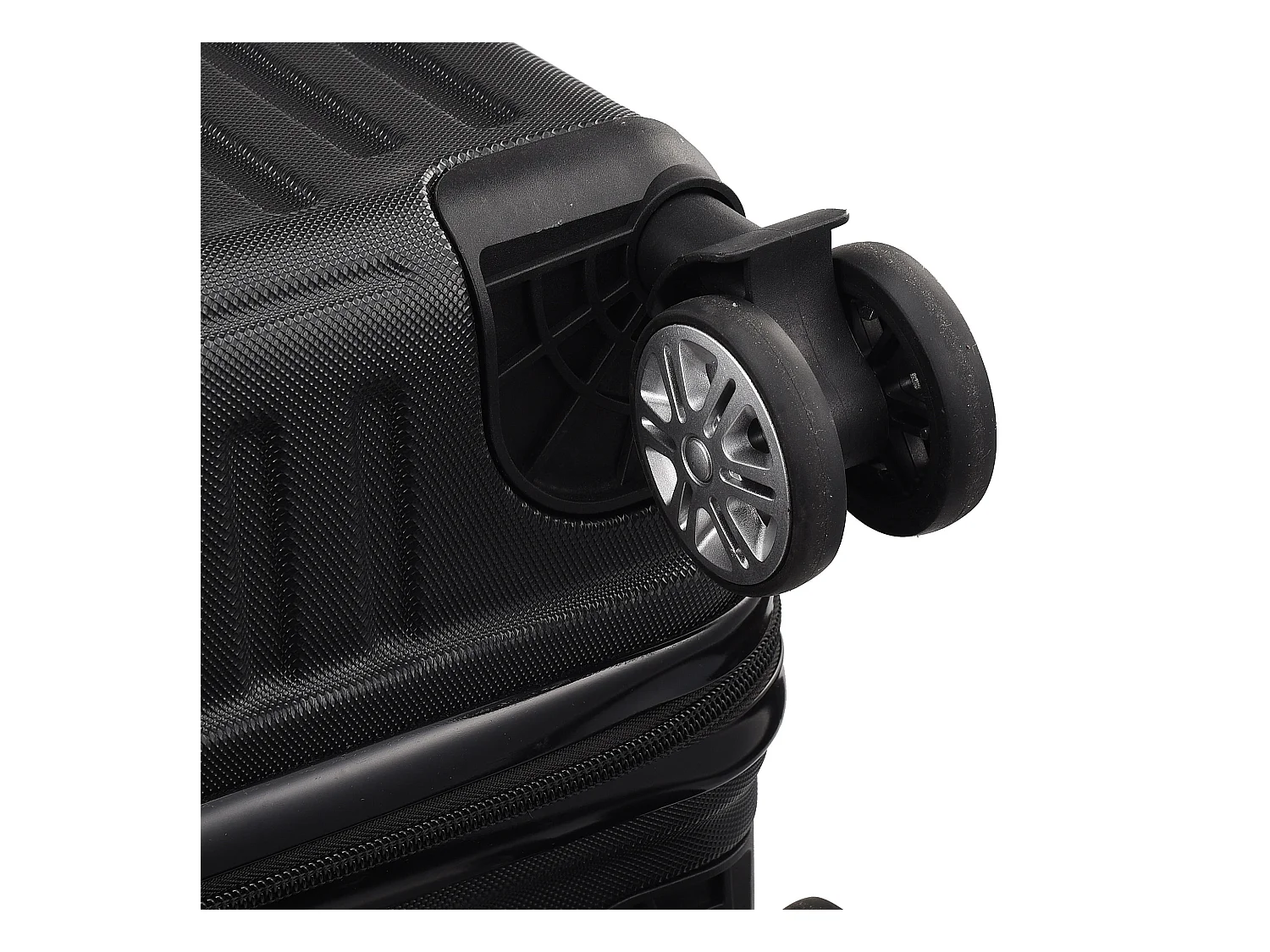 Conjunto de Mala de Viagem ABS - 3 Peças, Com Fecho de Código e Rodas 360° - Preto