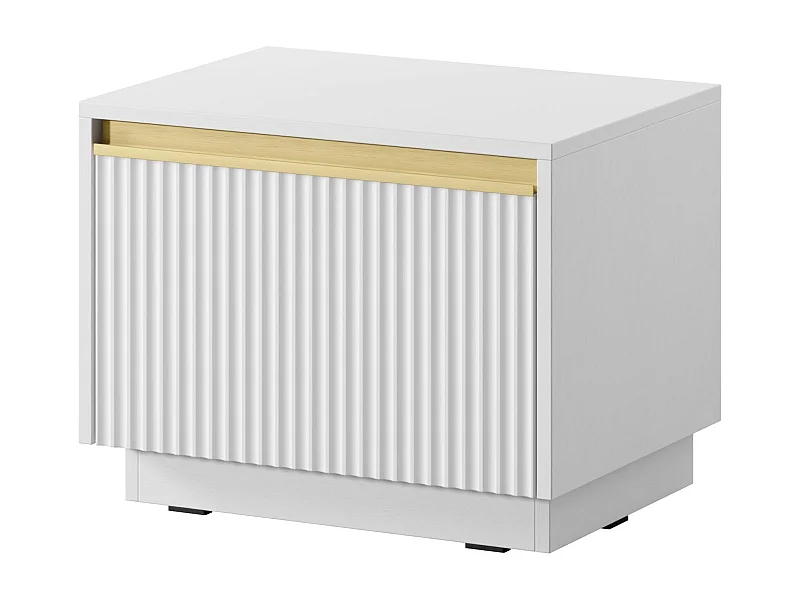 Comodino 1 cassetto in legno laminato bianco 54x42 cm