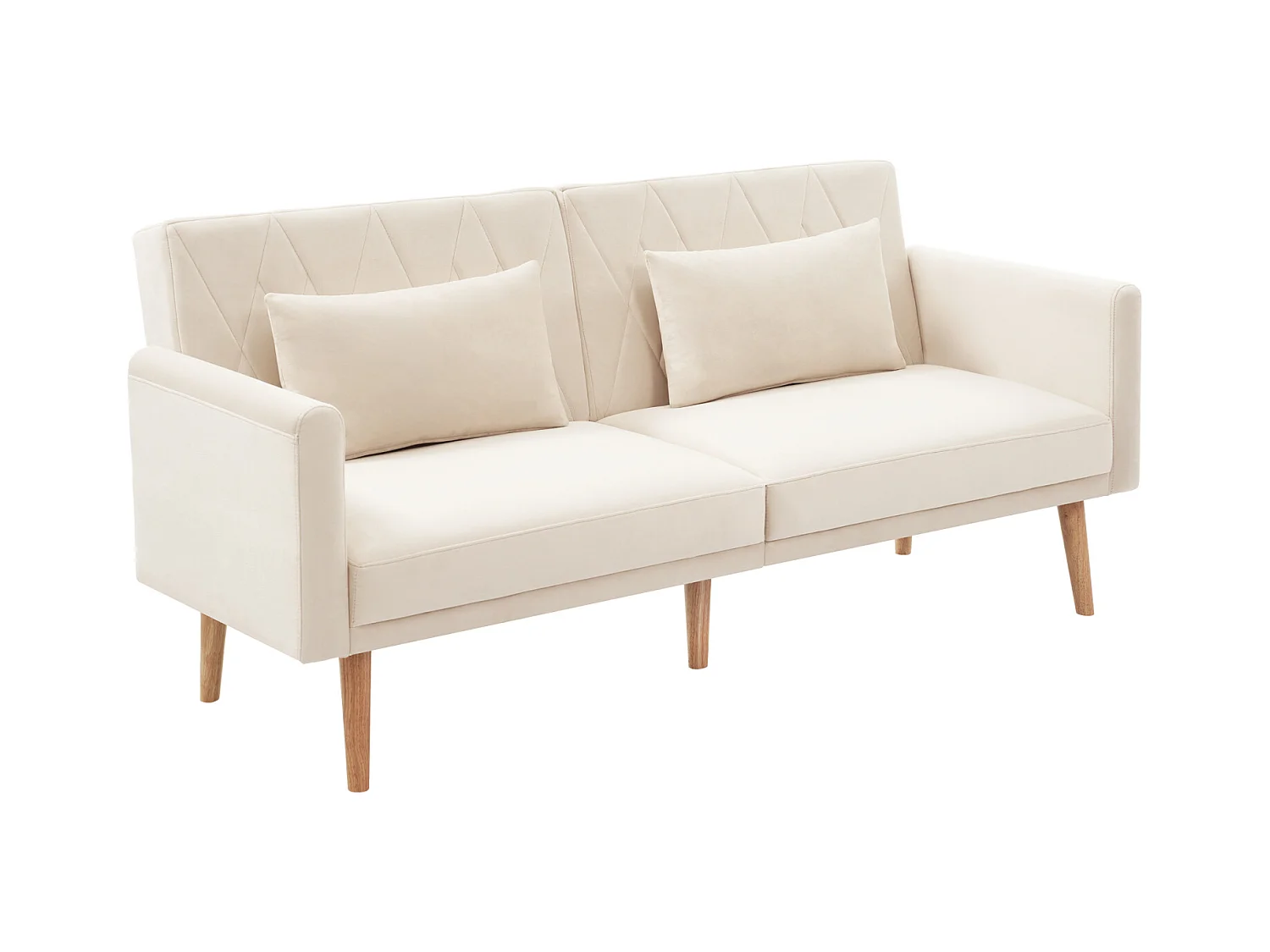 Zweisitzer-Sofa mit Schlaffunktion | Klappbares Samtstoff-Schlafsofa für kleine Räume | Kompaktes Gästebett für Wohnzimmer, Schlafzimmer & Heimkino
