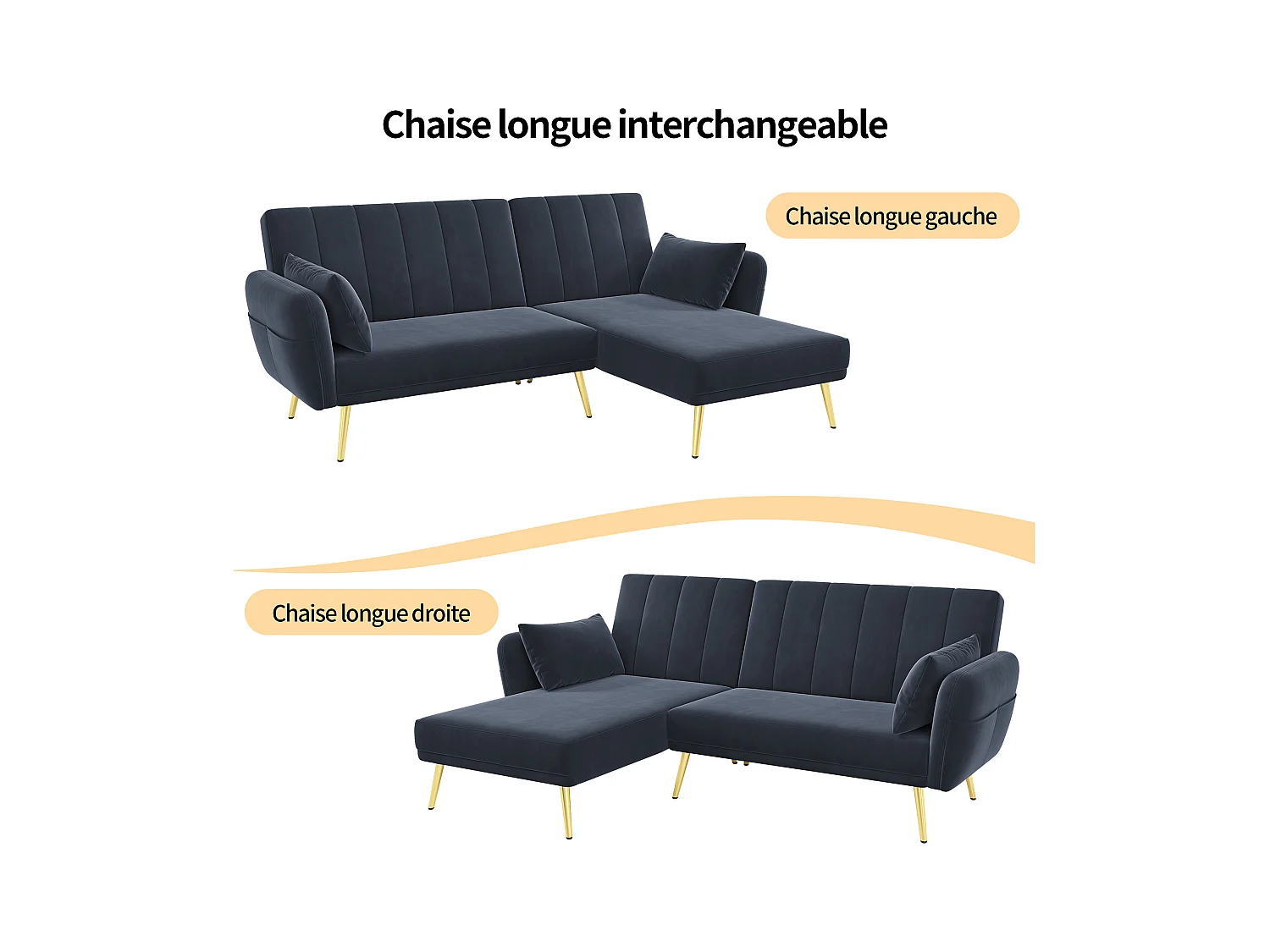 Canapé en L pliant avec fonction couchage et angle supplémentaire. Gain de place pour salon, chambre, chambre d'amis et home cinéma. Vidéo incluse.