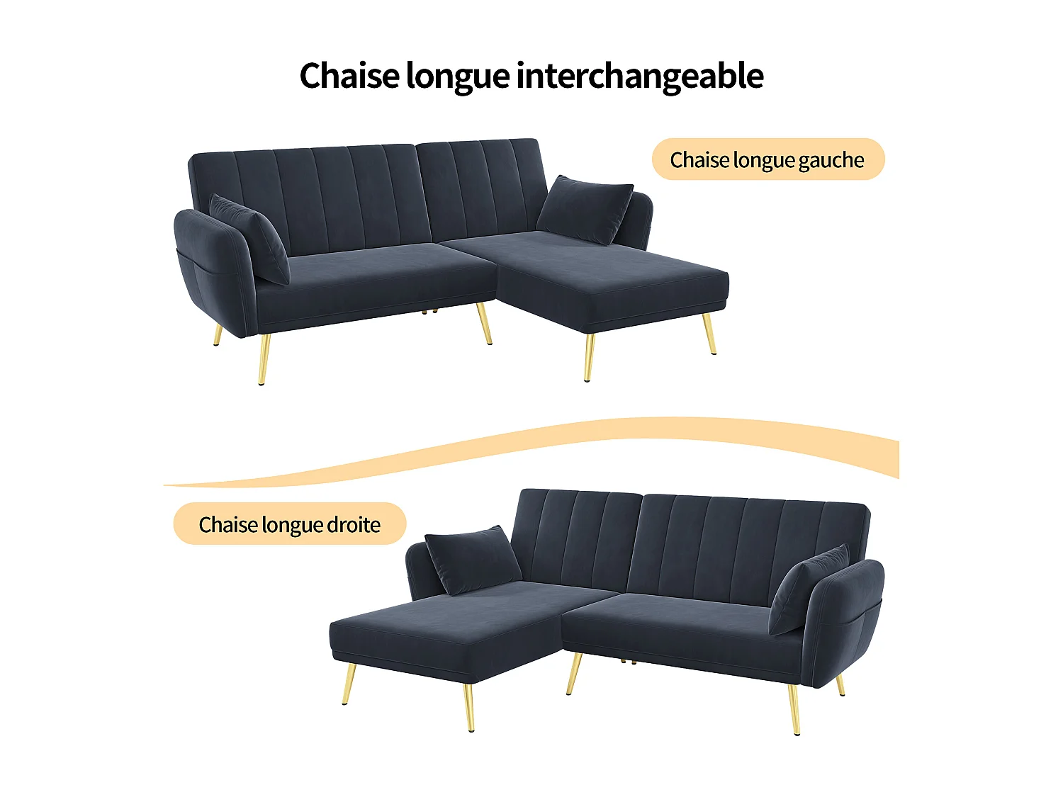 Canapé en L pliant avec fonction couchage et angle supplémentaire. Gain de place pour salon, chambre, chambre d'amis et home cinéma. Vidéo incluse.