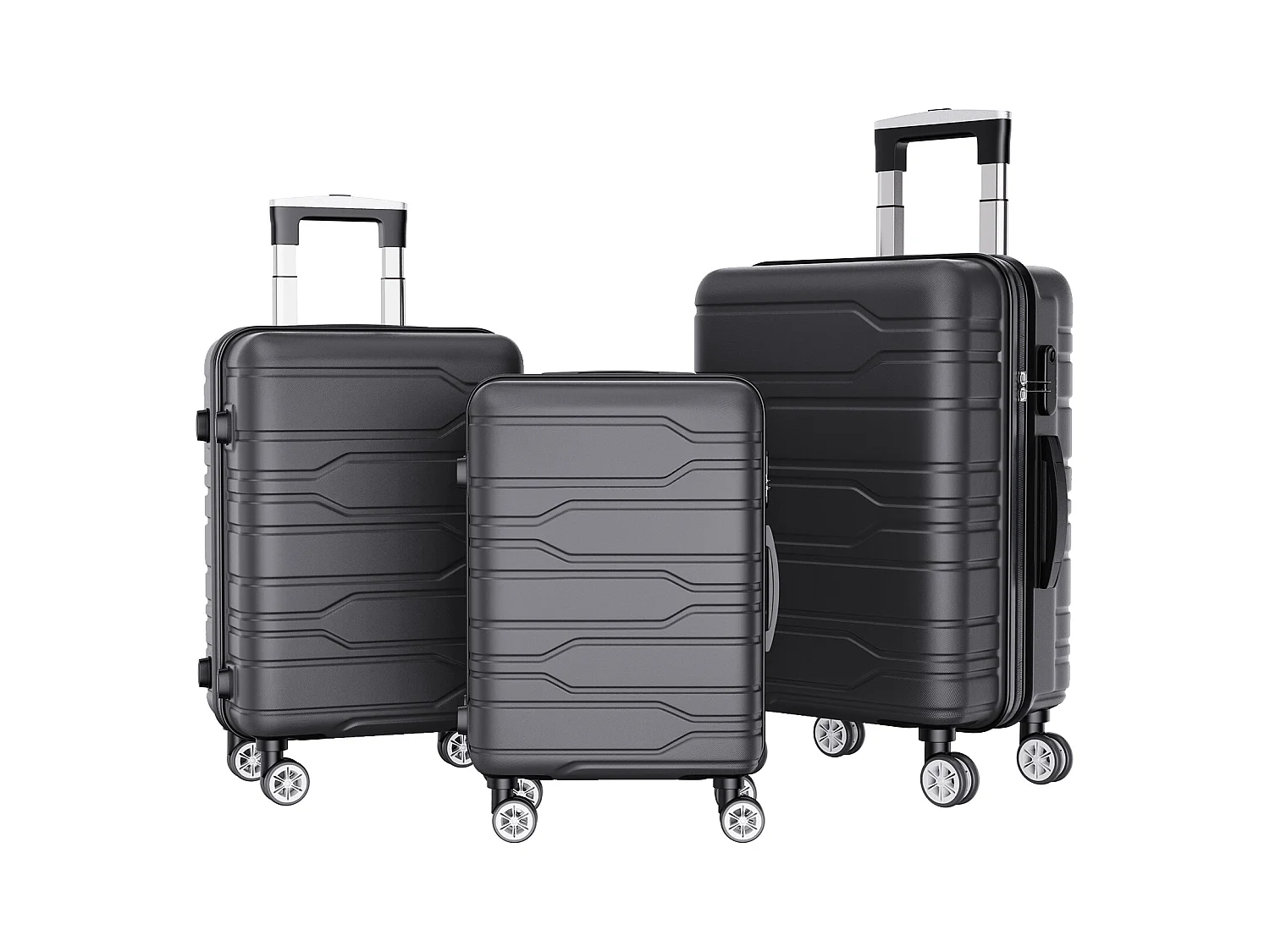 Ensemble de bagages empilables avec roues 360° et poignée rétractable – 3 tailles (M/L/XL) + balance numérique offerte