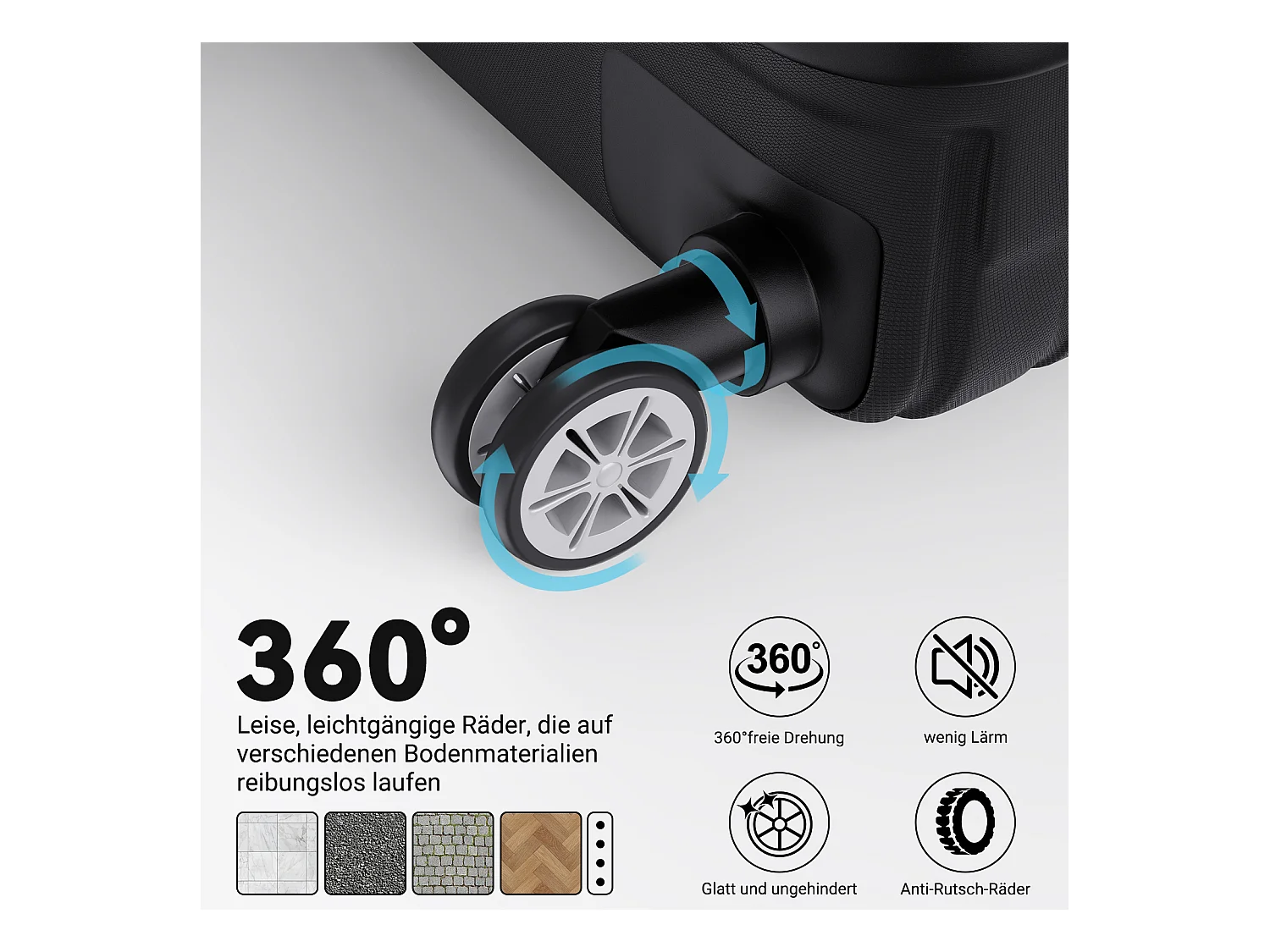 Stapelbare bagageset met 360° wielen en uitschuifbare handgreep – 3 maten (M/L/XL) + gratis digitale weegschaal