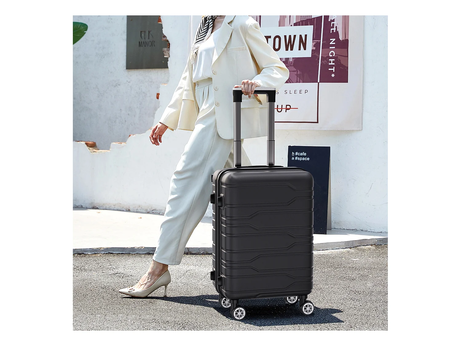Ensemble de bagages empilables avec roues 360° et poignée rétractable – 3 tailles (M/L/XL) + balance numérique offerte