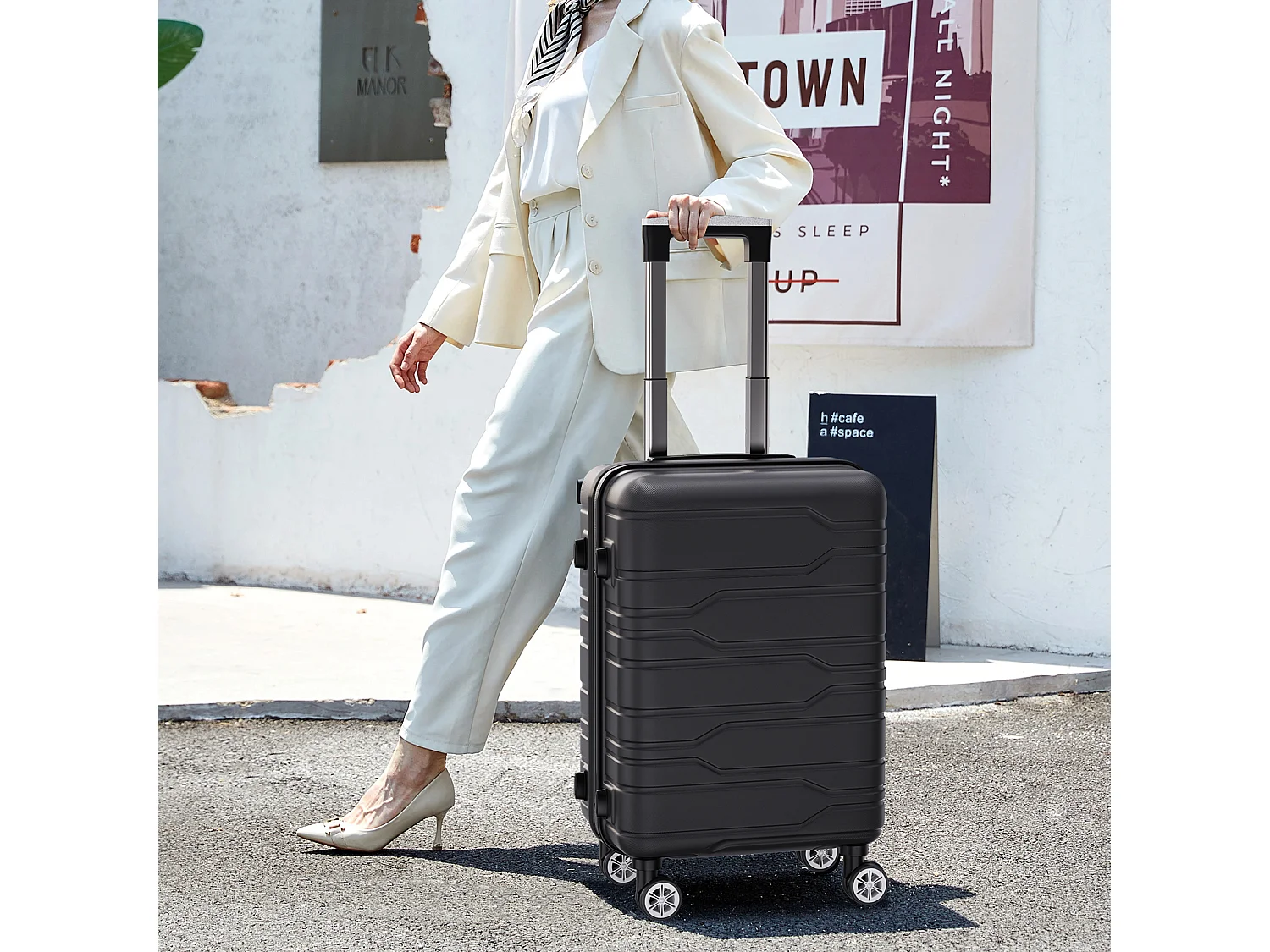 Ensemble de bagages empilables avec roues 360° et poignée rétractable – 3 tailles (M/L/XL) + balance numérique offerte