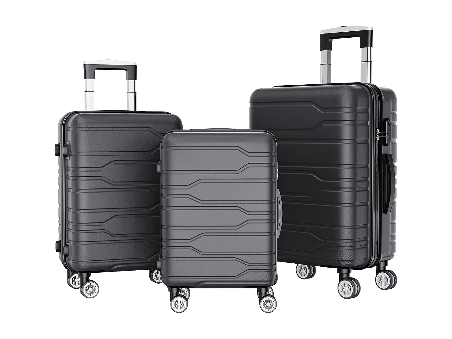 Ensemble de bagages empilables avec roues 360° et poignée rétractable – 3 tailles (M/L/XL) + balance numérique offerte