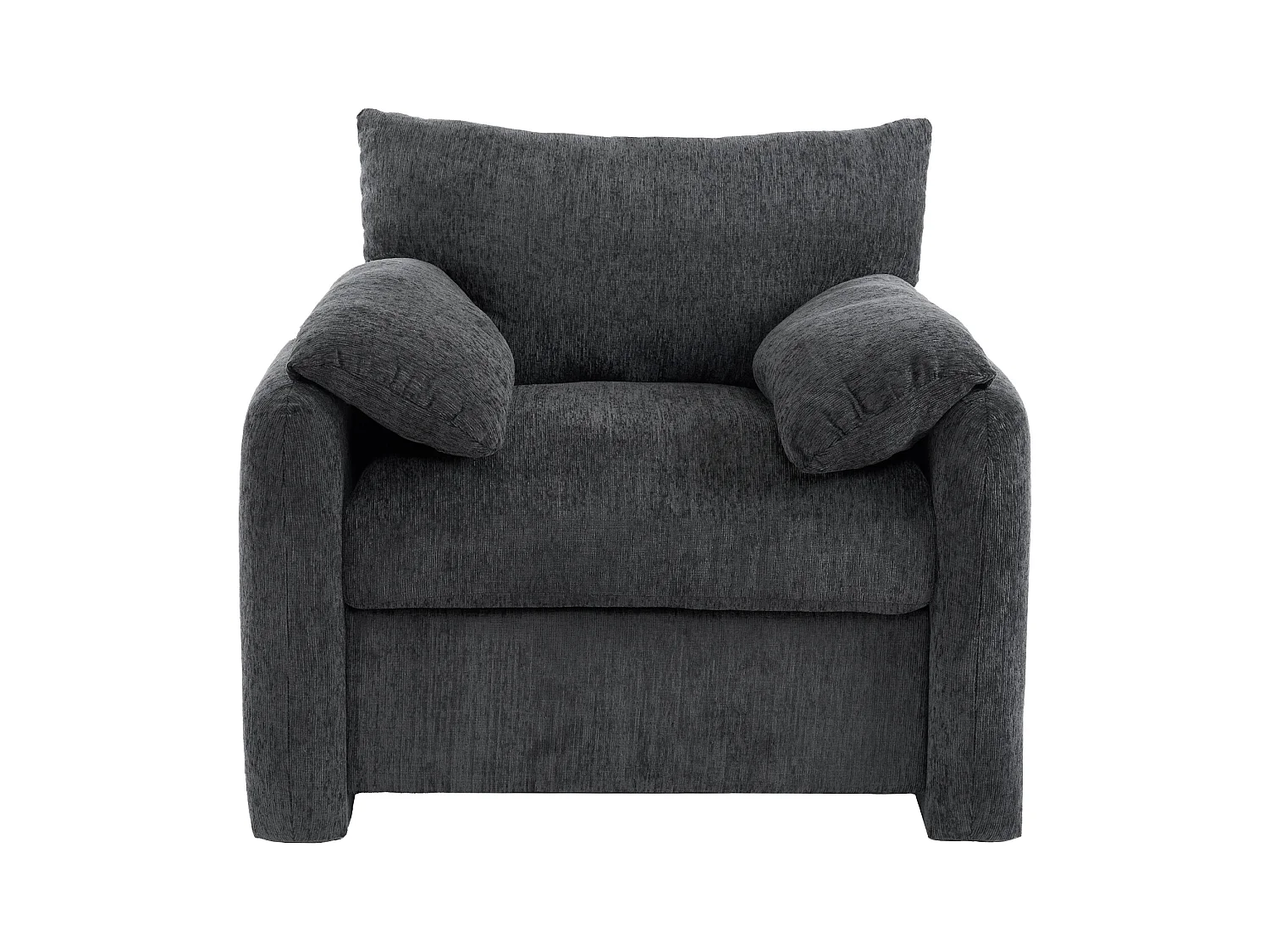 Poltrona grande em chenile com almofada. Confortável e moderno, ideal para sala de estar e quarto.