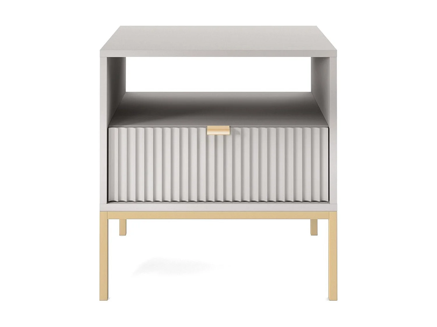 Chevet tafel 1 lade met metalen pieds zwart 54x56 cm