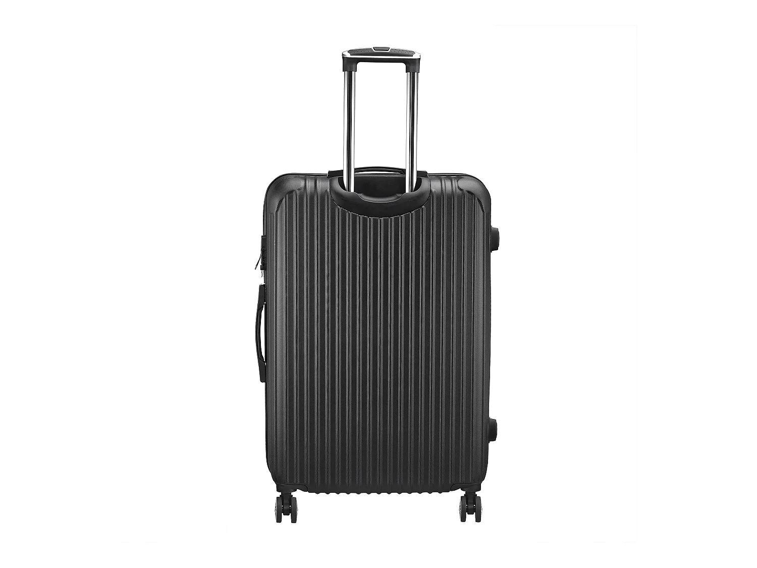 Maleta de viaje ABS de 3 piezas con cerradura de código y ruedas de 360°, color negro