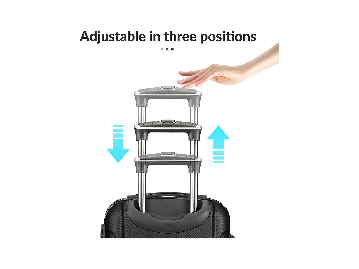 Valise de voyage ABS avec 4 roulettes pivotantes - Lot de 3 tailles