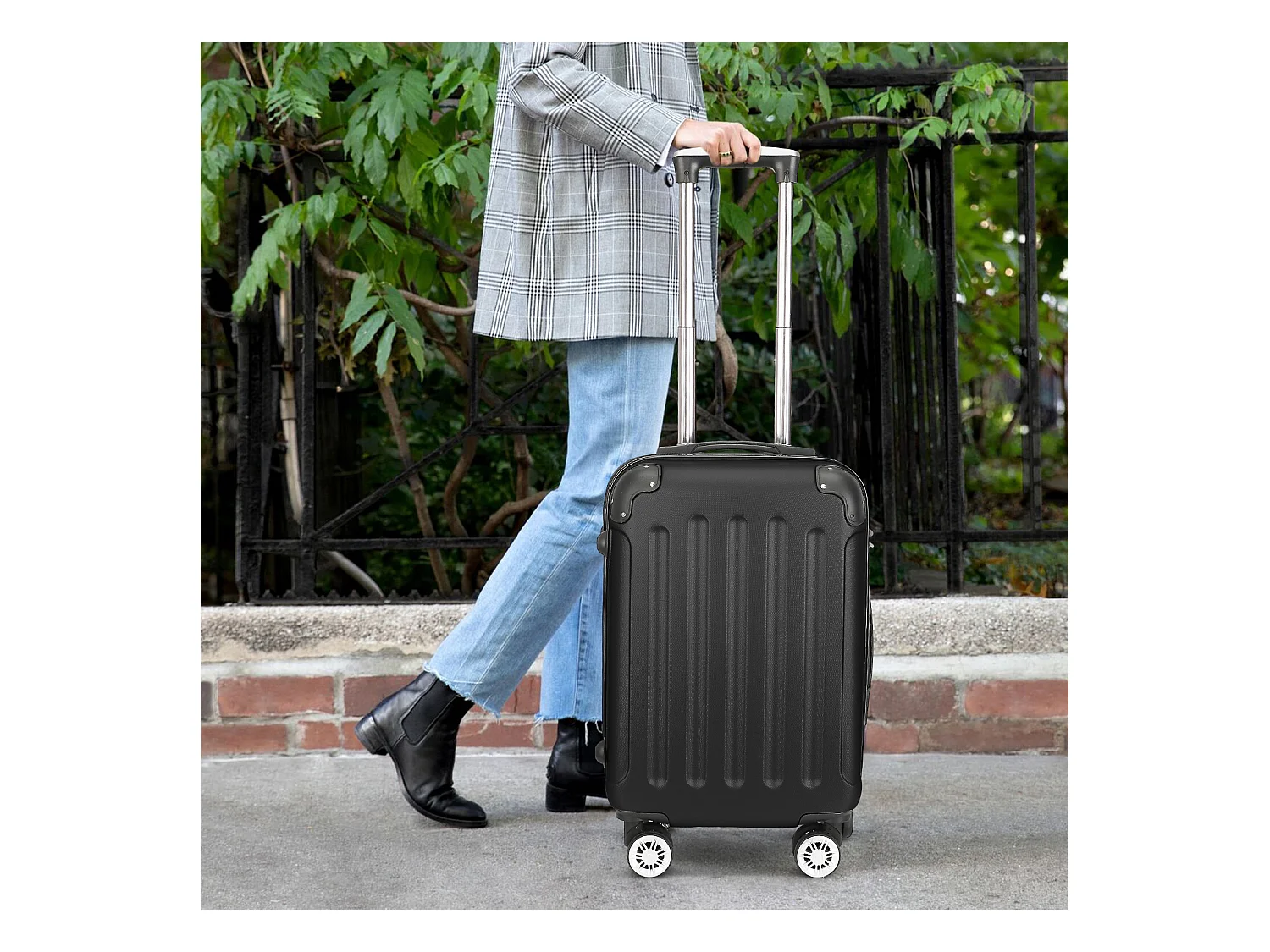 Valise de voyage ABS avec 4 roulettes pivotantes - Lot de 3 tailles