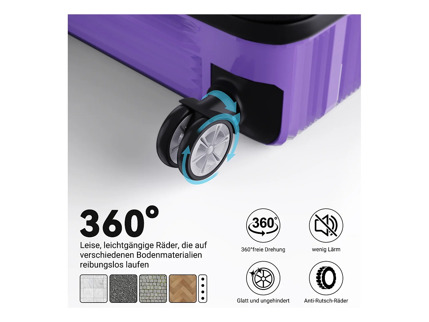 Ensemble de bagages de voyage à motif dégradé violet – 3 tailles (50,8 cm, 61 cm, 71,1 cm) + pèse-bagages portable