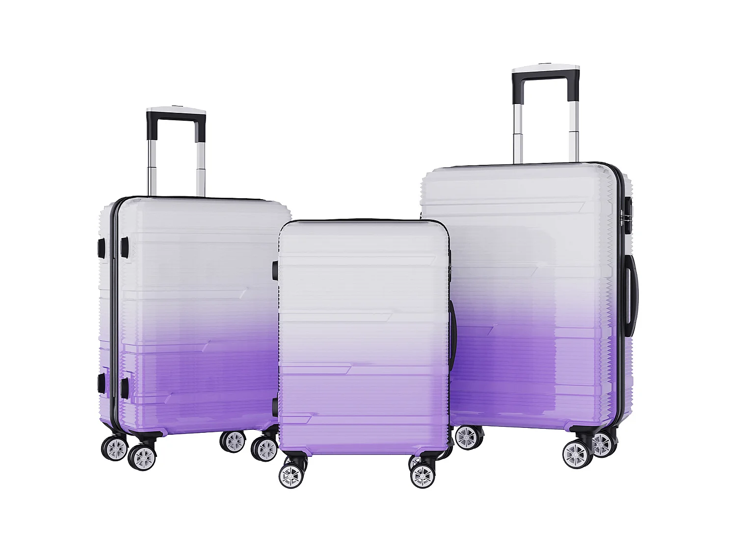 Ensemble de bagages de voyage à motif dégradé violet – 3 tailles (50,8 cm, 61 cm, 71,1 cm) + pèse-bagages portable